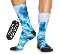 Calcetines Fantasía Gamer Friki Diseño Épico Oscuro Agua Mítico Hombre Mujer Calcetines Largos Exclusivos Impresión 3D Comodidad Cosplay Geek Cyberpunk Regalo Original Creativo Divertido 41-45