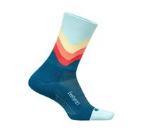 Calcetines Feetures Elite Light Cushion Mini Crew Azul Naranja, Talla M