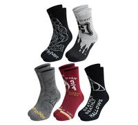 Calcetines Harry Potter para Hombre - Calcetines de Entrenamiento Hogwarts 40-45 (Paquete de 5), multicolor, 40-45