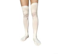 Calcetines hasta la rodilla para hombre, algodón, largos, elegantes, elásticos, clásicos, para oficina, celebración, medias negras, blancas, grises, talla 4.5-12 (blanco)