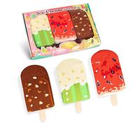 Calcetines Helado Mujer Niñas Divertidos - Personalizados Originales Dibujos Estampados Graciosos Frikis Colores Arte - Regalos Originales Navidad Cumpleaños para Mujer Joven Chicas Jovenes-3 Pares