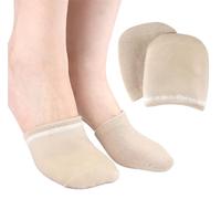 Calcetines hidratantes para antepié, 1 par de calcetines de gel de algodón para los dedos, calcetines de media zuecos, sin costuras, corte bajo, calcetines invisibles para mujeres, cubiertas de dedos