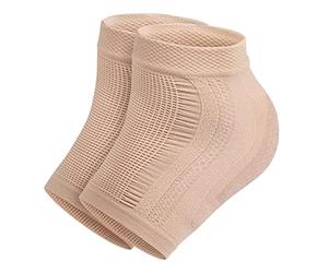 Calcetines hidratantes para el talón, calcetines de punta abierta, calcetines de gel agrietado, calcetines de reparación de talón sin dedos para pies secos y duros agrietados