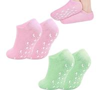 Calcetines hidratantes para pies Rosa y Verde, 2 Pares Reutilizables, Ideal para Spa y Eliminación de Callos, Cuidado Profundo de Pies Secos y Agrietados, Regalo Perfecto para Mujeres