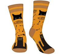 Calcetines Hombre Divertidos - Gato Personalizados Originales Dibujos Estampados Graciosos Frikis Colores Arte Animales Crossfit Algodon Calcetines - Regalos Navidad Originales para Adolescentes
