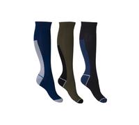 Calcetines hombre -Mateo- set 3 pares HKM - verde oliva/azul oscuro / 39-42