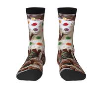 Calcetines Hombre Mujer Casa De Pueblo Navideña Con Diseño De Pan De Jengibre Impreso Humedad Wicking Transpirables Calcetines Atléticos, Para Deporte, Senderismo, Entrenamiento, 40cm