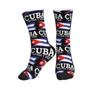 Calcetines Hombre Mujer Cuba Libre Bandera Cubana Patria Y Vida Cómodos Clásicos Calcetines De Trekking, Para Senderismo, Caminar, Baloncesto, Deporte, 40cm