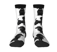 Calcetines Hombre Mujer Perro Salchicha Negro Impreso Transpirables Suaves Calcetines La Bici, Para Caminar, Gimnasio, Senderismo, Yoga, 40cm