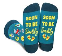 Calcetines Hombre Para Papa Divertidos - SOON TO BE DADDY - Personalizados Originales Dibujos Estampados Graciosos Frikis Colores Arte Algodon - Regalos Broma DíA Del Padre CumpleañOs Navidad