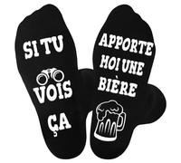 Calcetines Humor Hombre si ves que me trae una cerveza, calcetines de fantasía rectos de algodón, calcetín Rigolote 43-46 idea de regalo Rigolo Hombre Lui Cumpleaños Fiesta de los Peres San Valentín,