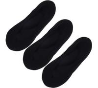 Calcetines invisibles acolchados para masaje de pies en 3D, calcetines invisibles con soporte para el arco, calcetines de masaje antideslizantes con cojín de esponja (One Size,3 pairs Black)