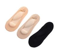 Calcetines invisibles acolchados para masaje de pies en 3D, calcetines invisibles con soporte para el arco, calcetines de masaje antideslizantes con cojín de esponja (One Size,3 pairs)