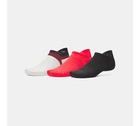 Calcetines invisibles con presilla Under Armour ArmourDry® Run Lite unisex - Paquete de 3 Piedra / Racer Rojo / Reflectante XL