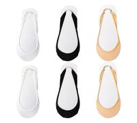 Calcetines Invisibles Mujer de Algodón, 3 Pares Calcetines Invisibles para Mujer, Medias Antideslizantes Ocultas para Los Dedos de Los Pies, Calcetines Antideslizantes Mujer