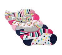 Calcetines invisibles para niñas de The Essentials Wardrobe, pack de 6, calcetines no visibles, unicornio oculto, de algodón enriquecido, 9-12
