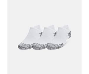Calcetines invisibles Under Armour ArmourDry® Run Cushion unisex - Paquete de 3 Blanco / Halo Gris / Reflectante S