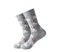 Calcetines Jack Russell Terrier, regalo para perro, regalo para un paseador de perros, regalo temático de Jack Russell, gris, 18-22