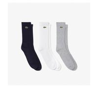 Calcetines de tenis Lacoste Sport High Cut Socks 3P - grey chine/white/navy blue 39-42