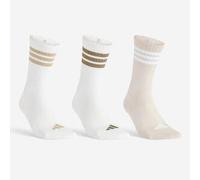 CALCETINES LARGOS DE DEPORTE ADIDAS BEIGE BLANCO LOTE DE 3 PARES. 43/45