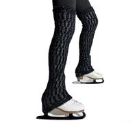 Calcetines largos de patinaje artístico de forro polar calentadores de piernas para la práctica de clima frío, mantienen las piernas calientes, transpirables, no pican, cobertura de pantorrilla a