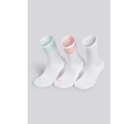 adidas Unisex adulto 3Stripes Cushioned Sportswear Crew Socks 3 Pair Pack Socks, white/Semi Frozen Turbo/clear mint/Frozen Purple, L