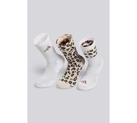 Adidas Performance Lote de 3 pares de calcetines semialtos. Color Blanco/leopardo