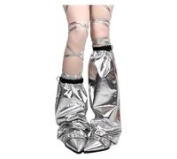 Calcetines Largos Tipo Calentador Pierna metálica brillante for mujer | Calentadores Calcetines acampanados hasta la rodilla Puños de botas Calcetines largos