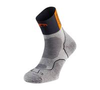 Lurbel Calacetines para trail Desafio Four SS26 - Calcetines unisex, transpirables, antiampollas y antiolor con amortiguación. (FR/ES, Letras, XL, Regular, Regular, Gris Hielo/Naranja)
