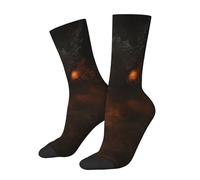 Calcetines Media Caña Dragón De Fuego Con Misty Calcetines Cómodos Absorbentes Del Sudor Calcetine Para Hombre Tennis Adulto 40Cm