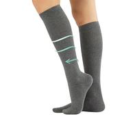 CALCETINES MEDICOS DE ALGODÓN | MEDIAS HASTA LA RODILLA A COMPRESIÓN GRADUADA FUERTE | 15-21mm/Hg | CALCETERÍA ITALIANA | (M, GRIS)
