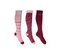 Calcetines -Miami- set 3 pares HKM - rosa/rojo vino / 39-42