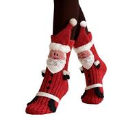 Calcetines Mujer Navidad Feos, Calcetines TéRmicos para con DiseñOs Animados 3D De Invierno para Uso Interior Y Exterior con Dobladillo para Botas