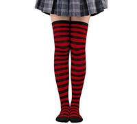 Calcetines Mujer Navideños, Calcetines Largos Mujer Hasta La Rodilla Elasticos Comodas Estampado Moda Ligeros Rayas Largas Socks Sexy Soft Antideslizantes Festival Altos Casual Color Empalme Socks