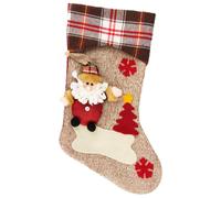 Calcetines navideños, calcetines navideños clásicos de gran tamaño con Papá Noel, muñeco de nieve y reno, personajes navideños para decoraci