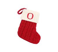 Calcetines navideños con iniciales, grandes, letra bordada, tejidos, rojos, blancos, calcetín navideño para decoraciones de vacaciones familiares Árbol de Navidad Chimenea (O, Talla Única)