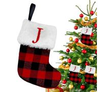 Calcetines navideños con Letras, Medias navideñas con Nombres - Iniciales Decoraciones navideñas Decoraciones de árbol, Colgantes de árbol de Navidad Bolsas de Calcetines de Navidad, de