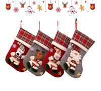 Calcetines Navideños Familiares Contenedor 3D de Papá Noel y Muñeco de