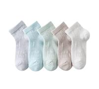 Calcetines Nieve Niña - Calcetines Cortos Ligeros De Verano para Niños Y Niñas Primavera Y Otoño con Un Bonito Diseño De Oso Y Malla Transpirable (Sky Blue 6-8 Years)