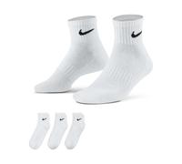 Nike U NK Everyday Cush Ankle 3Pr Socks, Hombre, White/Black, L