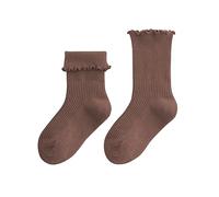 Calcetines NiñO Antideslizantes-Calcetines NiñA Divertidos Calcetines CóModos Informales hasta La Mitad De La con Orillo Fibroso De Invierno Y OtoñO (Brown, 3-5 Years)