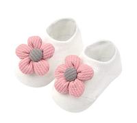 Calcetines Niño - Calcetines Antideslizantes para Bebés Y Niños Pequeños Calcetines De Piso De Dibujos Animados con De Flores Lindas para Niñas (Watermelon Red S Infant)