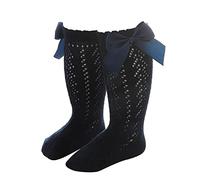 Calcetines Niño - Calcetines hasta La Rodilla para Bebés Y Niños Pequeños 1 Paquete De Medias Largas con Calcetines con Volantes Mallas Escolares (Navy L Infant)