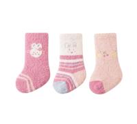 Calcetines Niño Deporte - Calcetines Calcetines De Suelo Calcetines De Invierno Animados Cálidos Lindos Otoño Animados Moda 3 Piezas (L Infant)