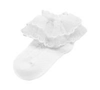 Calcetines NiñO Deporte-Calcetines NiñA 31-34 Calcetines De AlgodóN Lindos De Primavera Y OtoñO Calcetines De Encaje Bordados Delicados Calcetines De Princesa De Encaje (White, 1-2 Years)