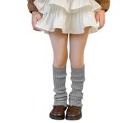 Calcetines Niño Deporte - Calentadores De Piernas para Niños Calentadores De Piernas De Punto Calcetines Sueltos Calentadores De Piernas hasta La Rodilla para Niñas (Grey 3-14 Years)