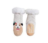 Calcetines Niño Invierno - Tendencias Calcetines Pantuflas para Bebé Calcetines Navideños Suaves para Niños Pequeños Calcetines Cálidos De Vellón Que No Son De Invierno (Khaki S)