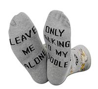 Calcetines para amantes de las mascotas con texto en inglés "Leave Me Alone Only Talking To My Poodle Today", regalo para los amantes de los perros (U.Poodle), U.Caniche, M
