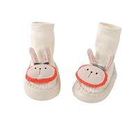 Calcetines para Bebés - Calcetines De Bebé con Bonitos Diseños De Dibujos Animados Botines De Cuero con Suave para Bebés Y Niños Pequeños Que Aprenden A Caminar Calzado De Interior Y (Beige 18M-2Y)