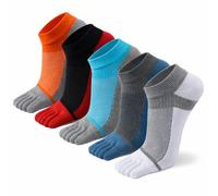 Calcetines para Dedos del Pie, Calcetines de Algodón con Cinco Dedos para Correr Atléticos para Hombres y Mujeres, Paquete de 5 Pares